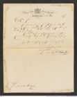 Nachlass Franz Steindachner, Brief und Beilage (Factura) von J. D. E. Schmeltz (junior) an Franz Steindachner (01.05.1877), Inv.Nr. 456.07, Seite 1